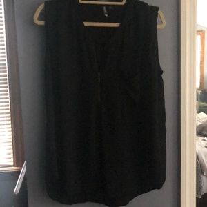 Black flowy work shirt